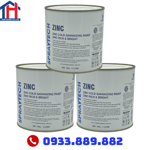 Sơn Mạ Kẽm Lạnh Zinc Spraytech 1 Lít | Giá Rẻ | Chính Hãng