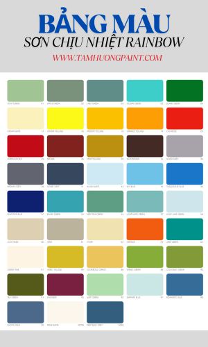 Bảng màu sơn chịu nhiệt rainbow 1568