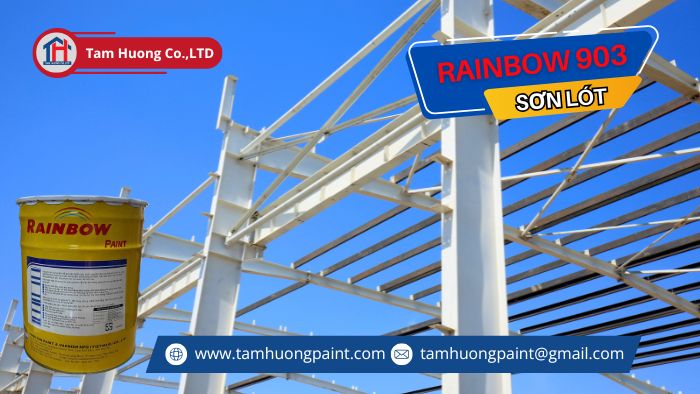  thi công Sơn chống rỉ xám Rainbow 903