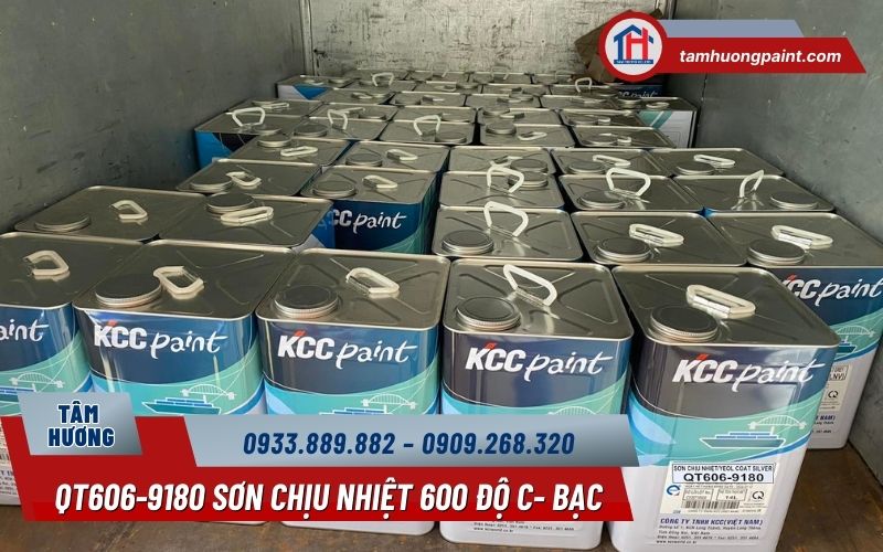 Thông số kỹ thuật của sơn chịu nhiệt KCC QT606-9180 màu bạc