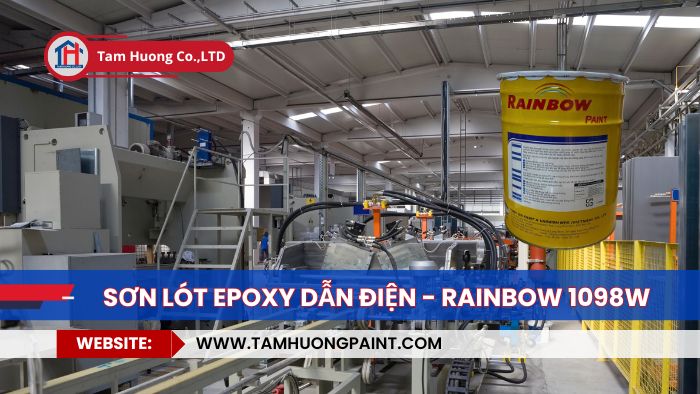  thi công sơn lót dẫn điện Rainbow 1098W