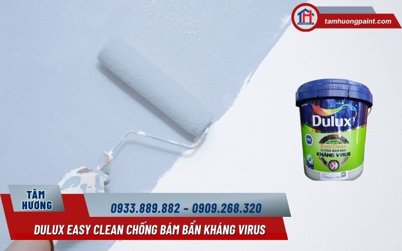 thi công Dulux easyclean chống bám bẩn kháng virus bề mặt mờ
