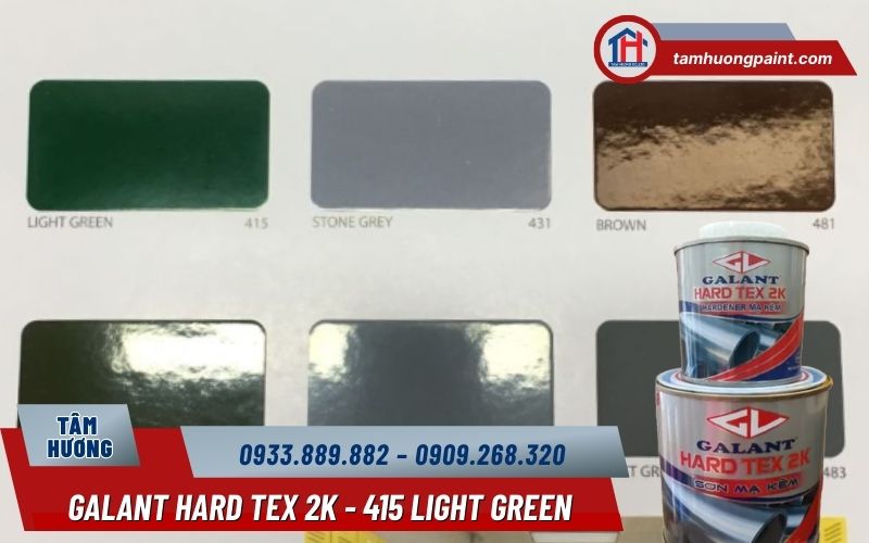 Sơn mạ kẽm Galant Hard Tex 2K 415 Light Green – Gam xanh nhẹ cho công trình hiện đại