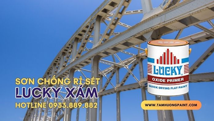 sản phẩm sơn chống rỉ lucky xám