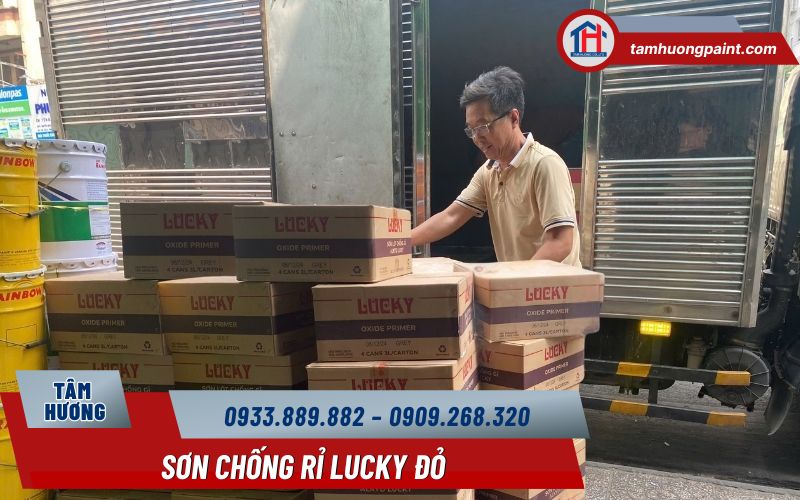 Đại lý sơn chống rỉ Lucky đỏ – vai trò quyết định chất lượng công trình
