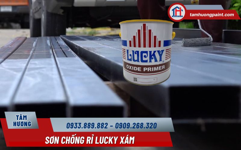 Hướng dẫn thi công sơn chống rỉ Lucky xám đúng kỹ thuật