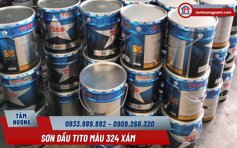 Sơn Dầu TiTo Màu 324 – Xám Trung Tính Chuẩn Trên Nền Alkyd