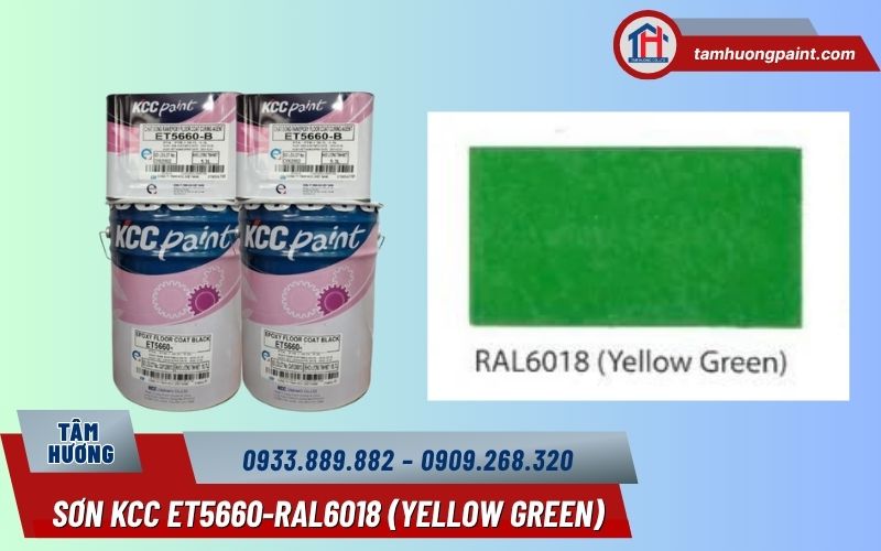 Màu Yellow Green của sơn epoxy KCC ET5660-Ral 6018