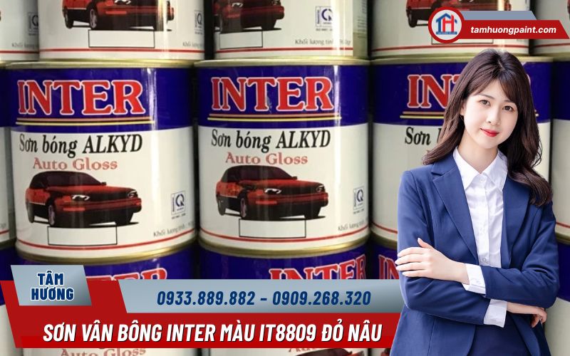 mua Sơn Vân Bông Inter IT8809 Đỏ Nâu