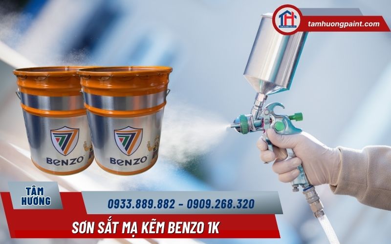 Thi công sơn sắt mạ kẽm Benzo 1K