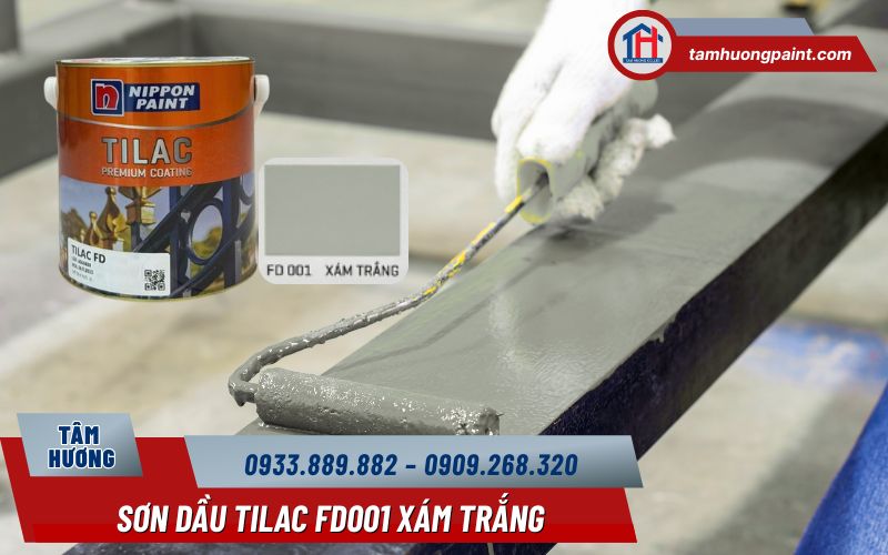 Hướng dẫn thi công sơn dầu Tilac FD001 Xám Trắng