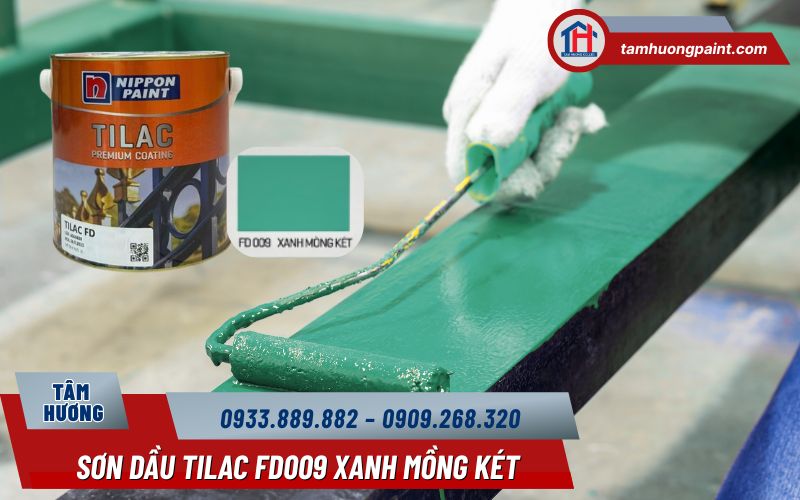 Hướng dẫn thi công sơn dầu Tilac FD009 Xanh Mồng Két