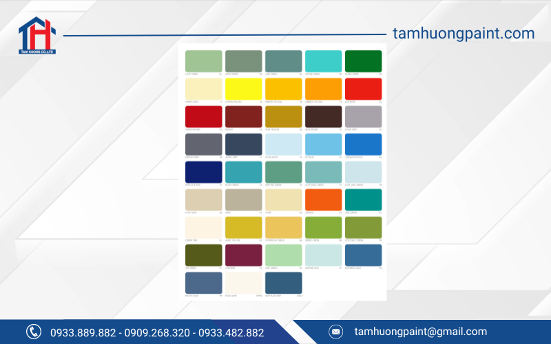 Bảng màu sơn công nghiệp Rainbow