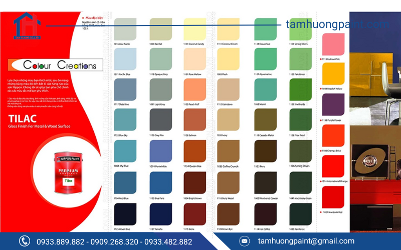Bảng màu sơn màu Nippon Tilac
