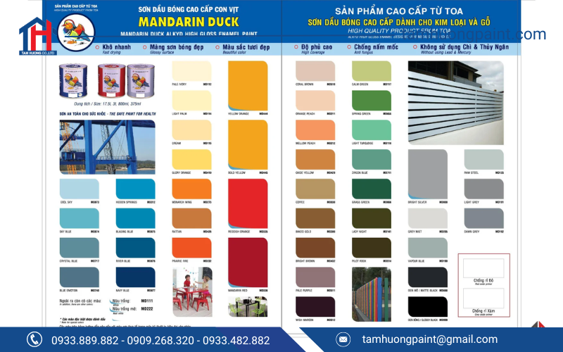 Bảng màu Sơn dầu Toa Con Vịt