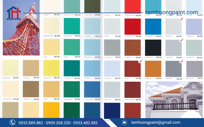 Bảng màu sơn Mạ Kẽm 1K Nero