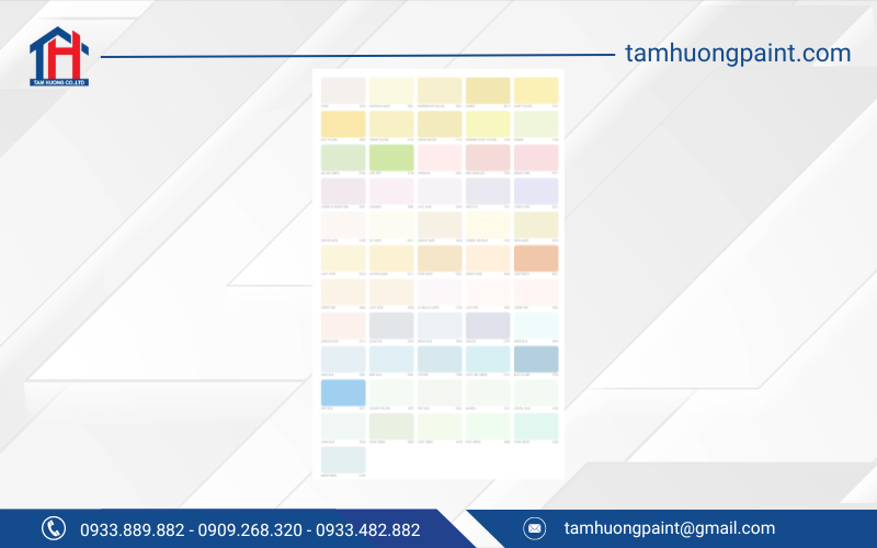 Bảng màu sơn nội thất Rainbow