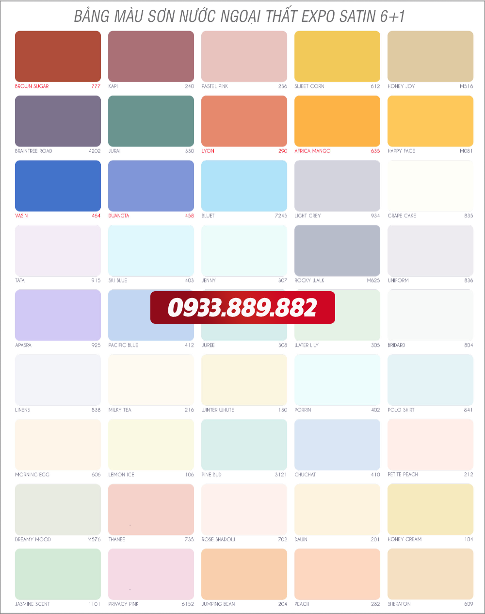 bang20mau20son20nuoc20ngoai20that20expo20satin206 Bảng màu sơn nước Expo ngoại thất 3