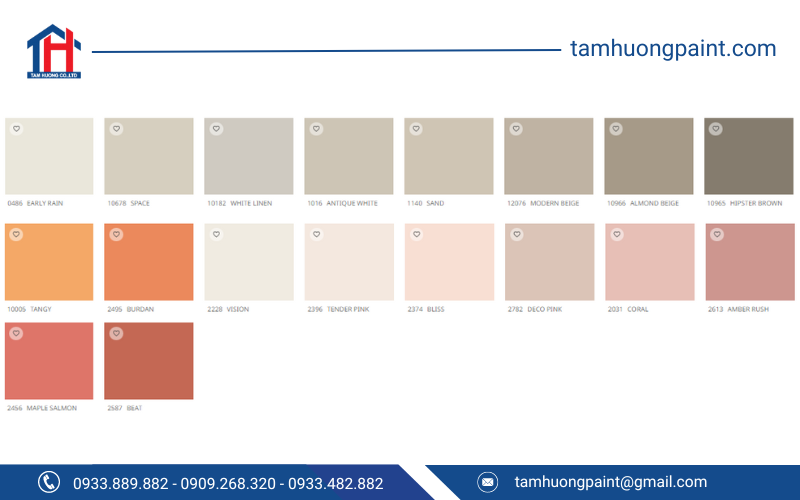 Gam màu be, màu nâu, màu cam và màu vàng