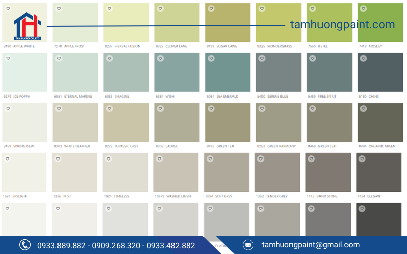 Gam màu xanh lá và màu xám