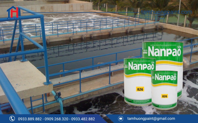 Sơn chống thấm Nanpao Epoxy 826 được ứng dụng cho hồ nước thải