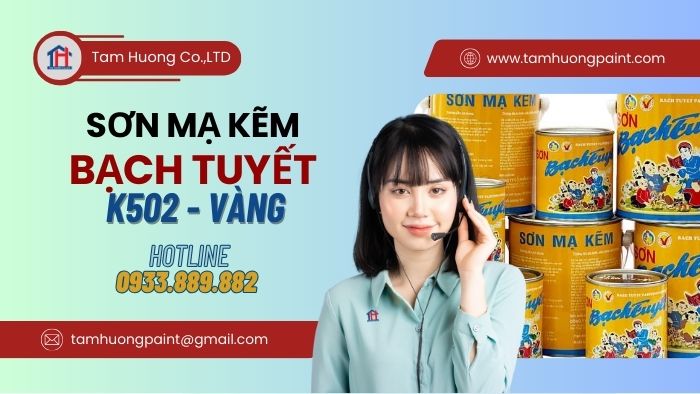 GIÁ Sơn Mạ Kẽm Bạch Tuyết K502 Màu Vàng