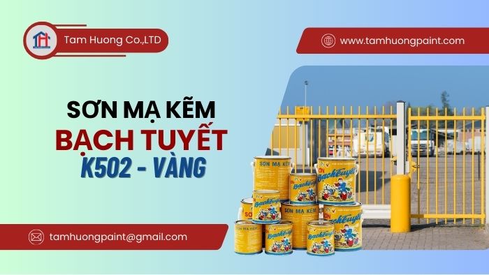 Sơn Mạ Kẽm Bạch Tuyết K502 Màu Vàng THI CÔNG