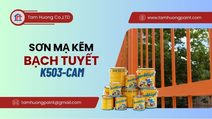 thi công sơn mạ kẽm Bạch Tuyết K503 màu cam
