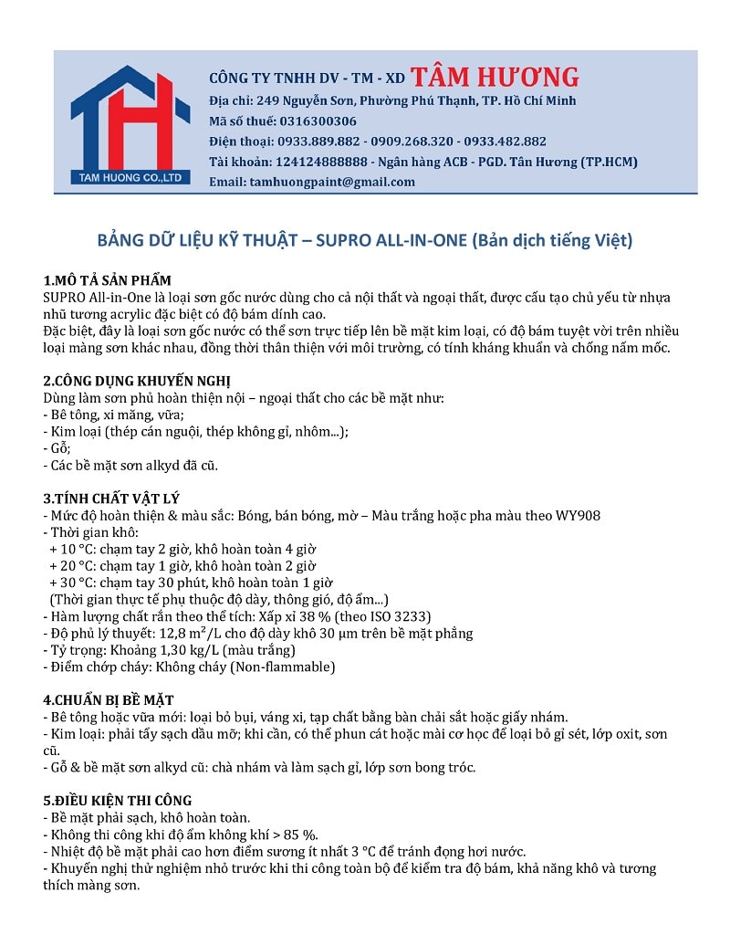 datasheet SUPRO ALL-IN-ONE 1