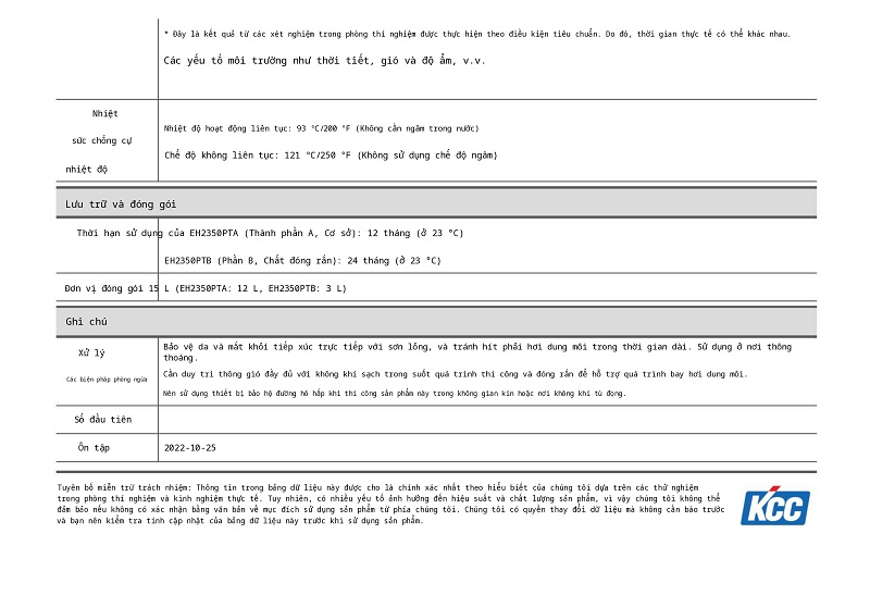 Thông số kỹ thuật EH2350 3