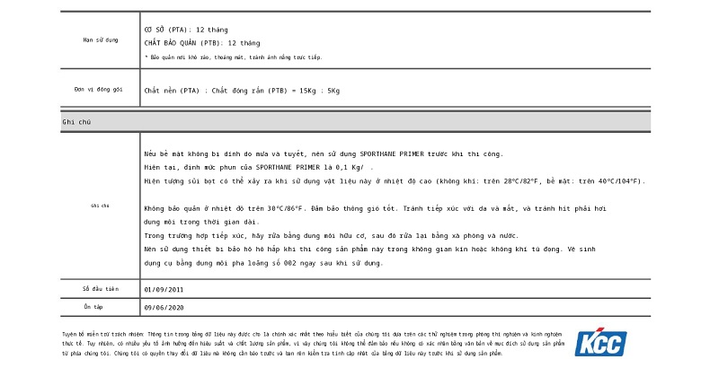 DATASHEET SPORTHANE KS EXPOSURE WATERPROOFING COAT 1