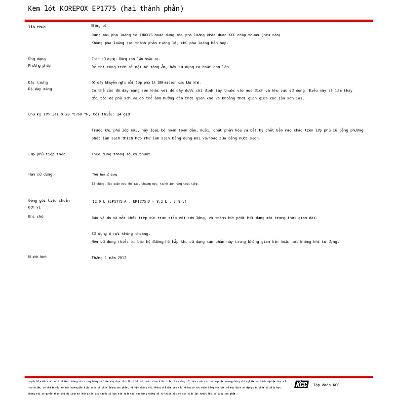 TDS -Thông số kỹ thuật EP1775 2