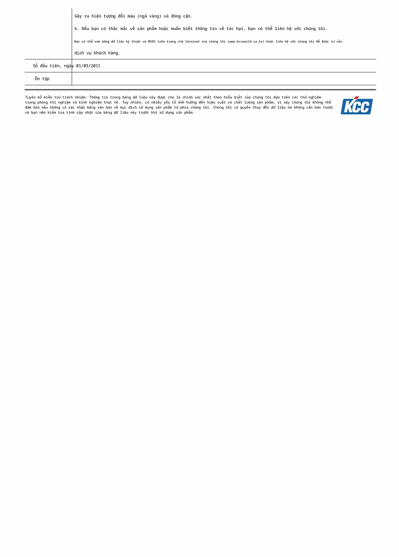 Thông số kỹ thuật UNIPOXY LINING CLEAR 2