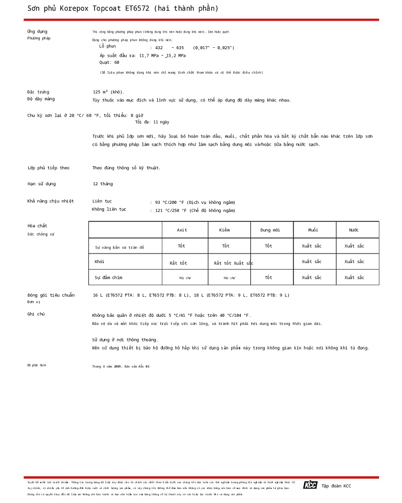 Thông số kỹ thuật ET6572 KCC (TDS ET6572) 002