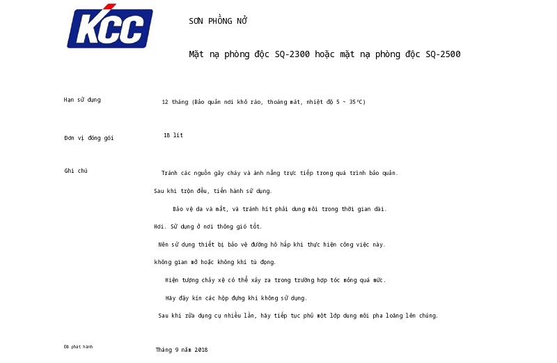 Thông số kỹ thuật FIREMASK SQ-2300| FIREMASK SQ-2500 003