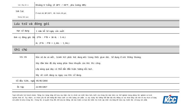 Thông số kỹ thuật UT6780 KCC | TDS UT6780 KCC 002