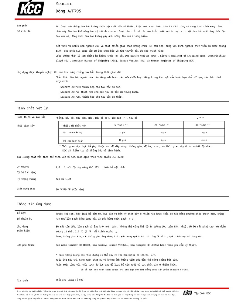 Thông số kỹ thuật A/F795 KCC (TDS A/F795) 001
