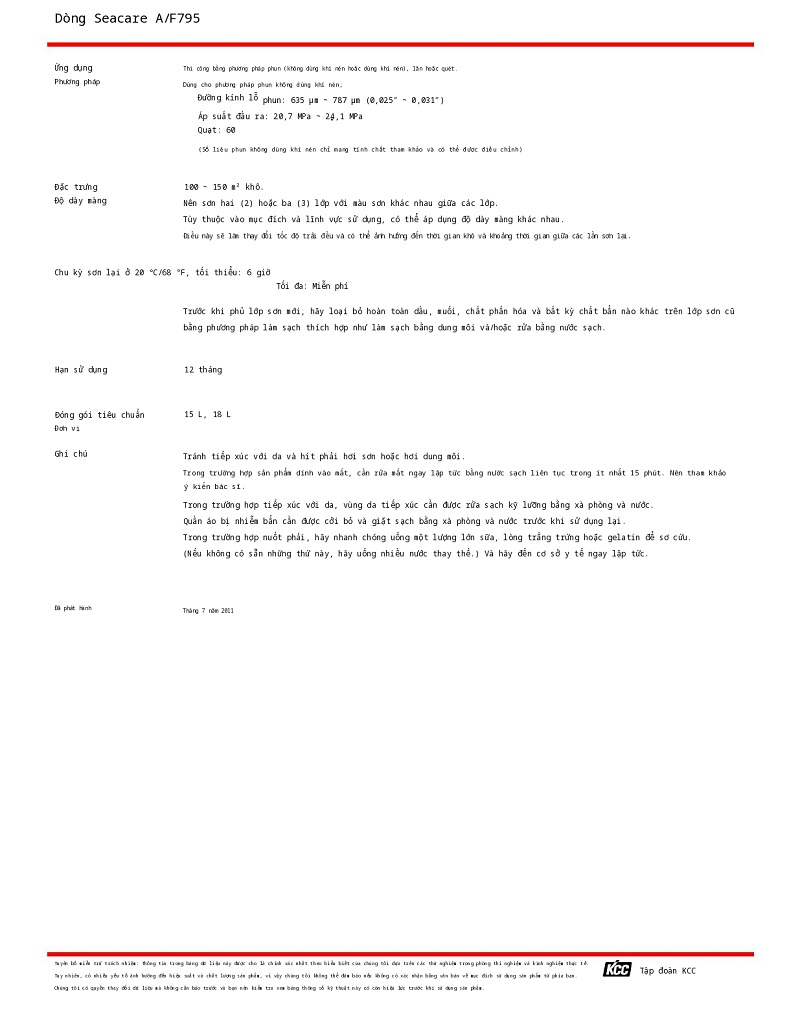 Thông số kỹ thuật A/F795 KCC (TDS A/F795) 002