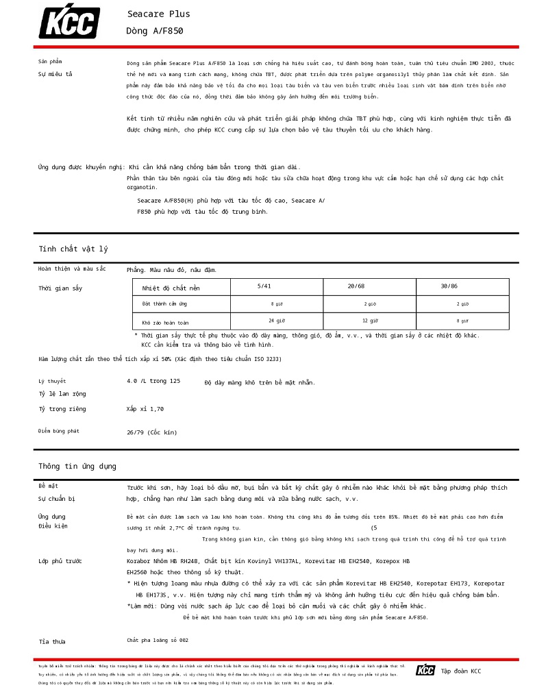 Thông số kỹ thuật A/F850 KCC (TDS A/F850) 001