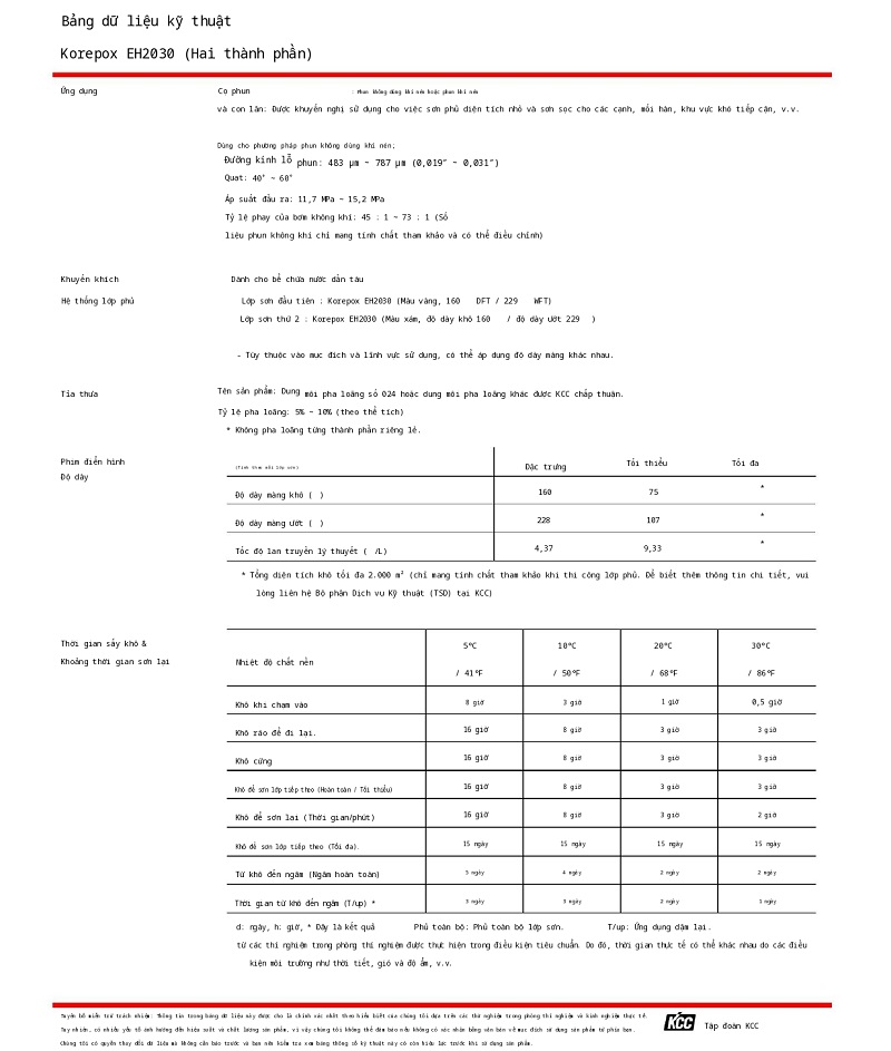 Thông số kỹ thuật EH2030 KCC (TDS EH2030) 002