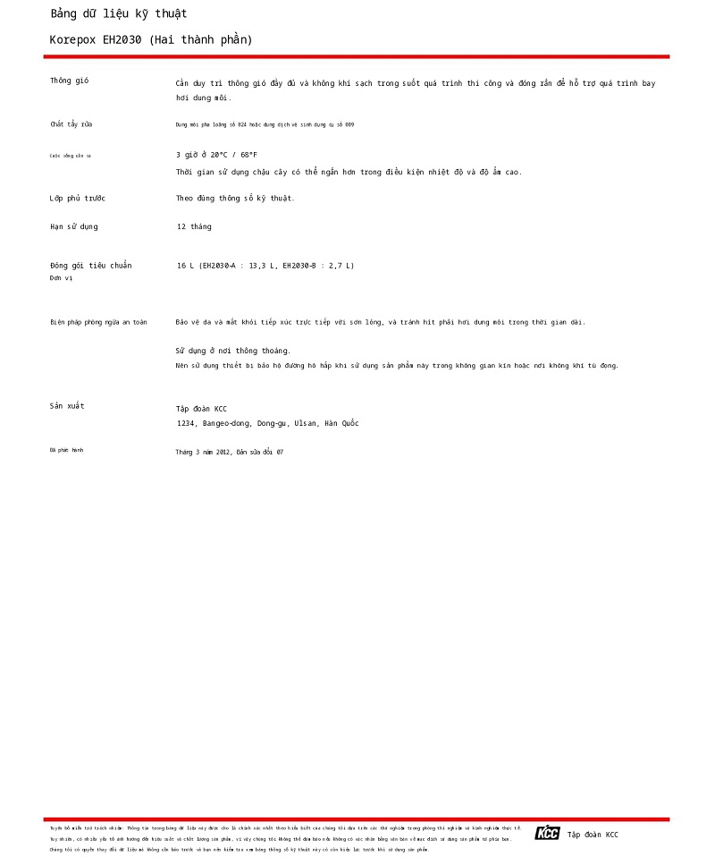 Thông số kỹ thuật EH2030 KCC (TDS EH2030) 003