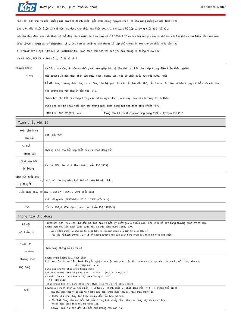 Thông số kỹ thuật EH2351 KCC (TDS EH2351) 001