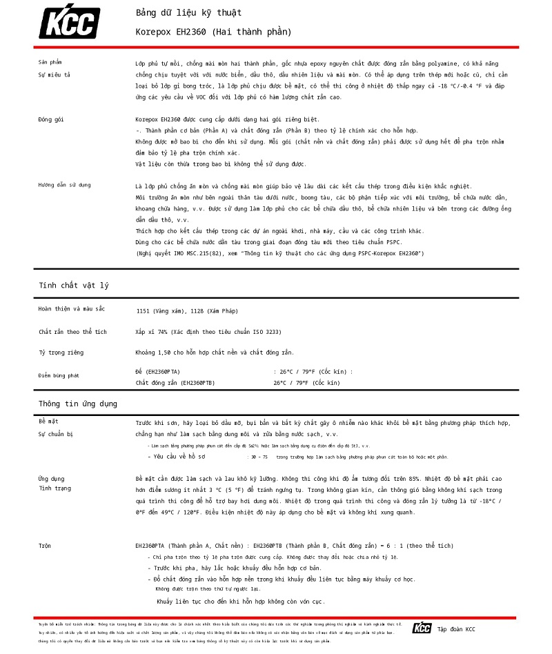 Thông số kỹ thuật EH2360 KCC (TDS EH2360) 001