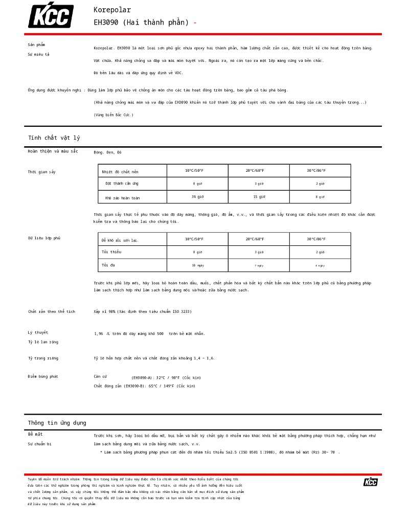 Thông số kỹ thuật EH3090 KCC (TDS EH3090) 001
