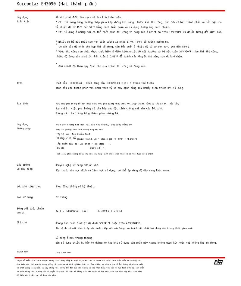 Thông số kỹ thuật EH3090 KCC (TDS EH3090) 002