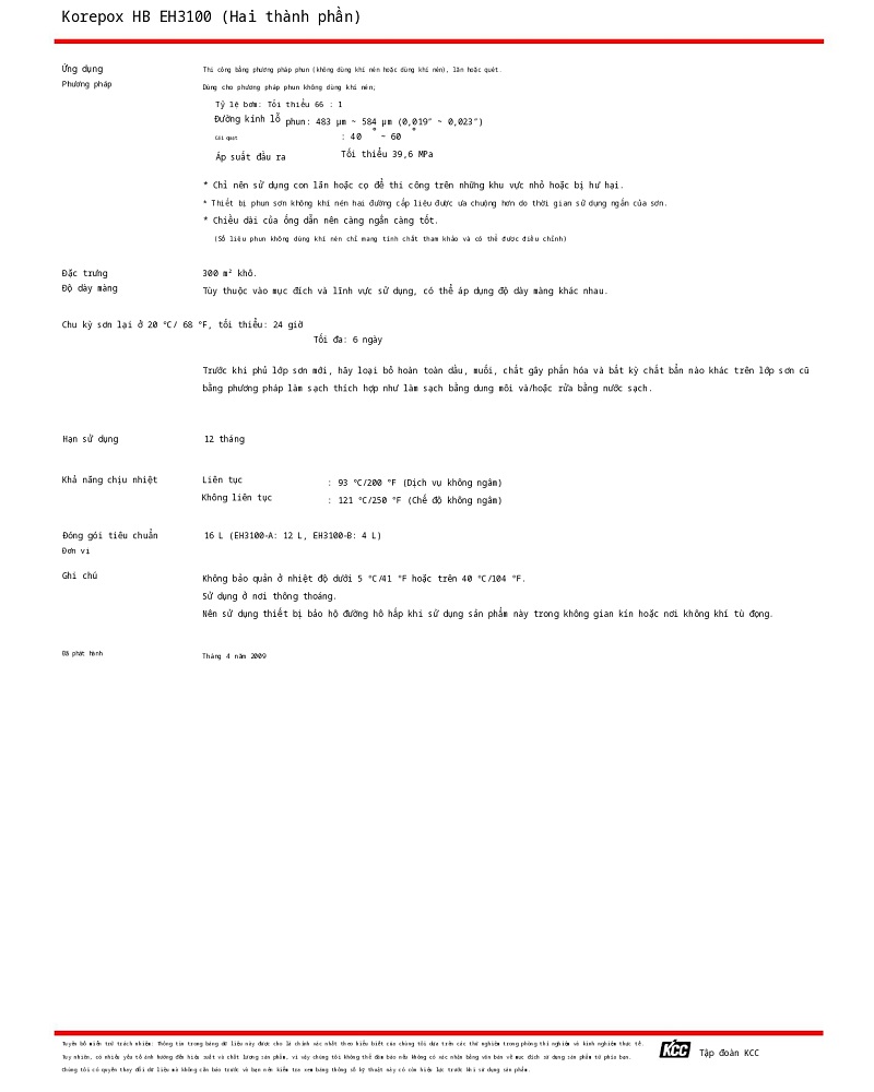 Thông số kỹ thuật EH3100 KCC (TDS EH3100) 002