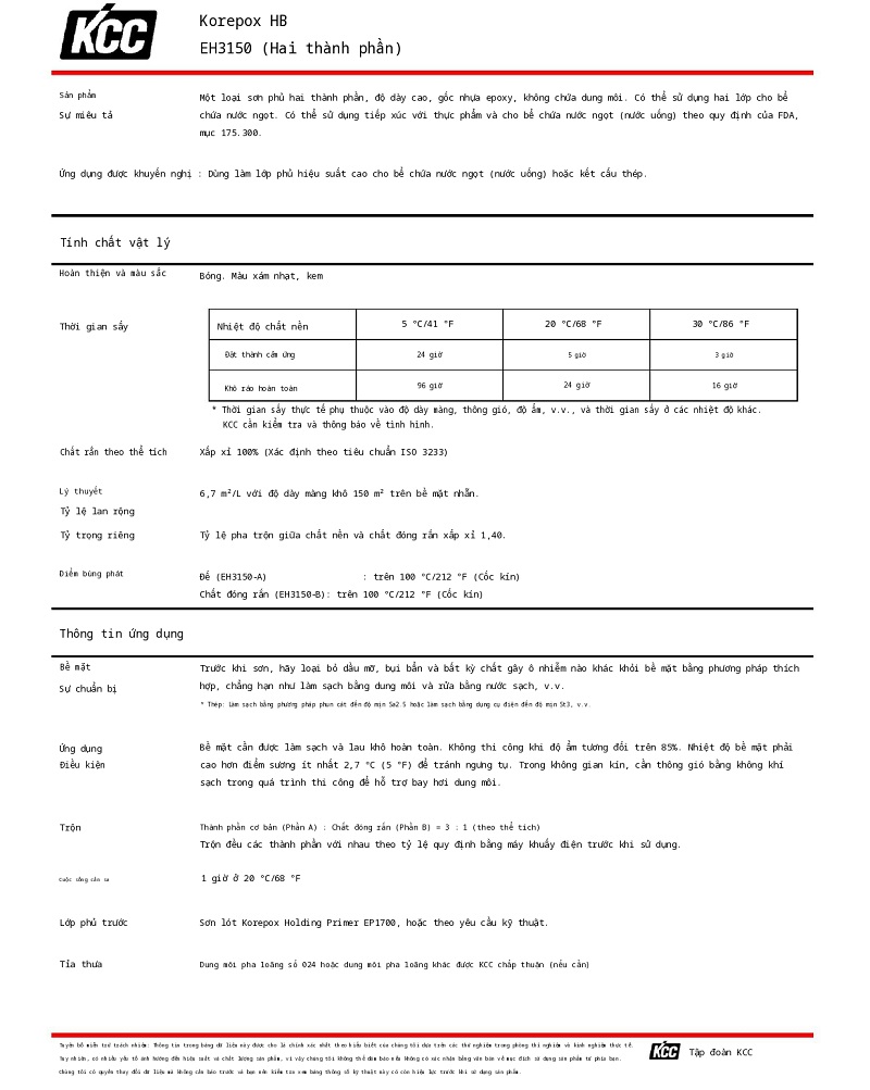 Thông số kỹ thuật EH3150 KCC (TDS EH3150) 001
