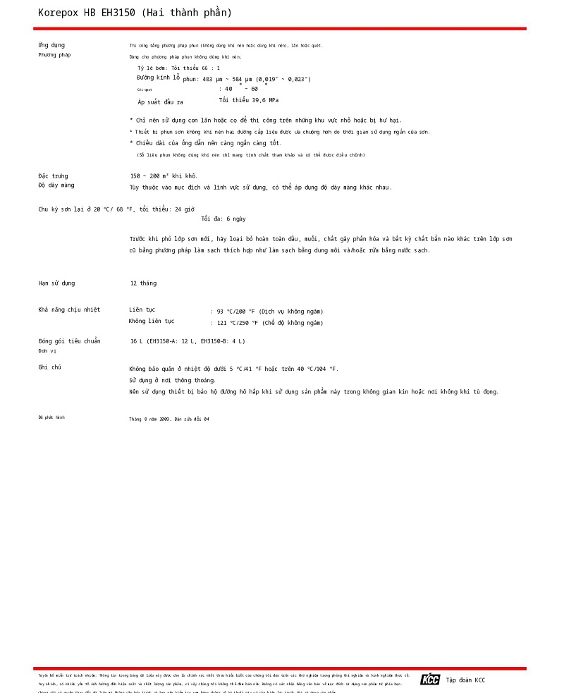 Thông số kỹ thuật EH3150 KCC (TDS EH3150) 002