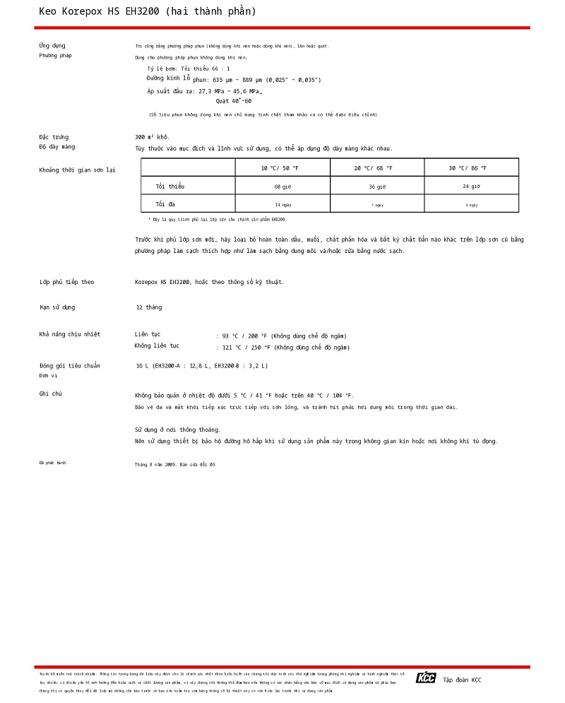 Thông số kỹ thuật EH3200 KCC (TDS EH3200) 002