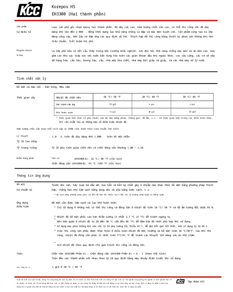 Thông số kỹ thuật EH3300 KCC (TDS EH3300) 001